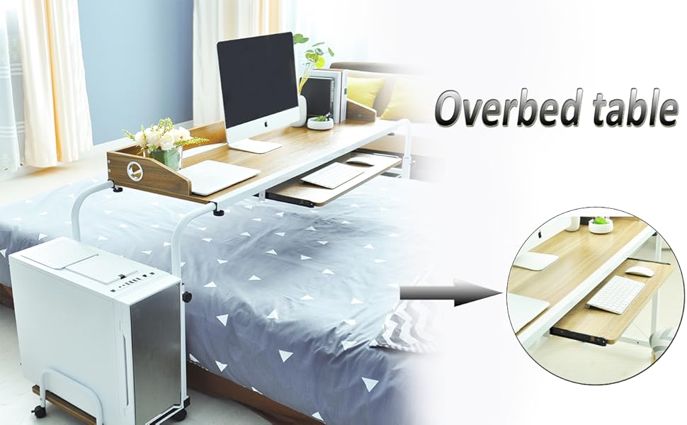 Desks & Workstations Home Office Furniture soges Mobile Overbed Table