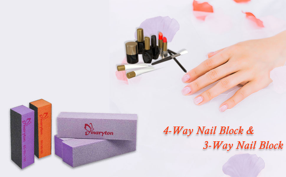 Maryton Nail Buffer Blocks, Professional 4 Way Buffing Block Files 100/