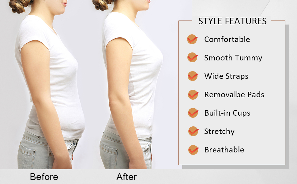 tummy control shapewear camisole for women