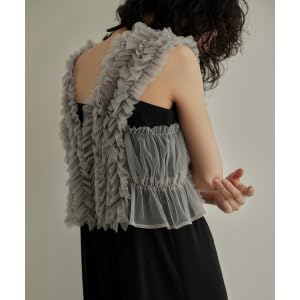 Amazon | [niana] チュールフリルベスト ジャケット レディース