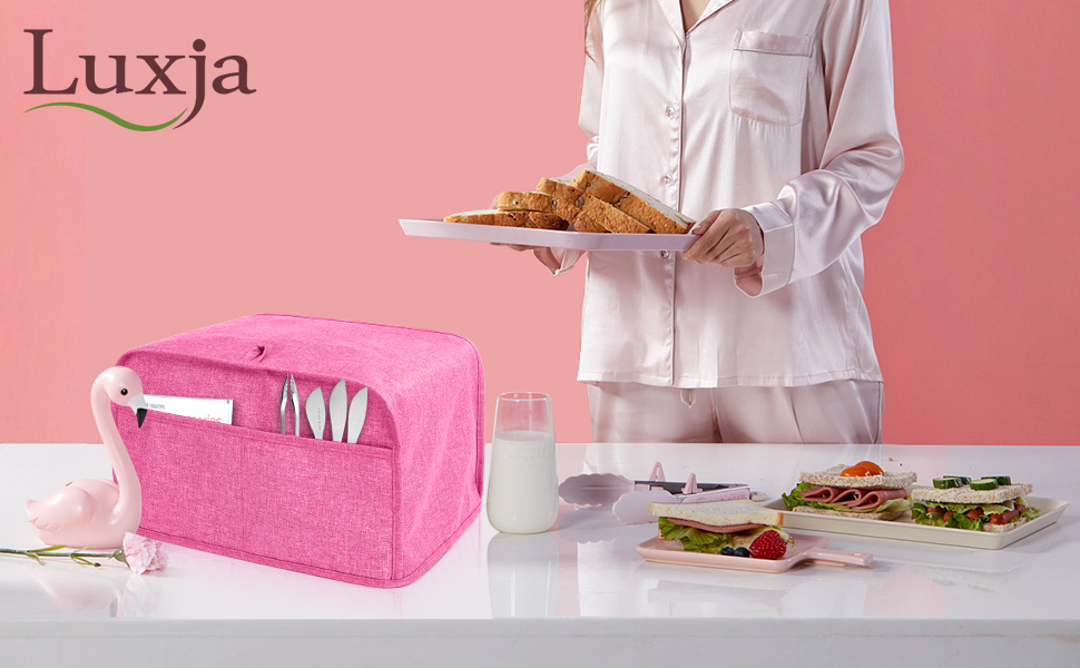 LUXJA Toaster Cover for 4 Slice Long Slot Toaster (15.5 x 7