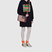 crossbody bag shoulder bag crystal silver studs american flag design messenger bag