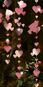 66 Ft Rose Gold Love Heart Garland（5 packs）