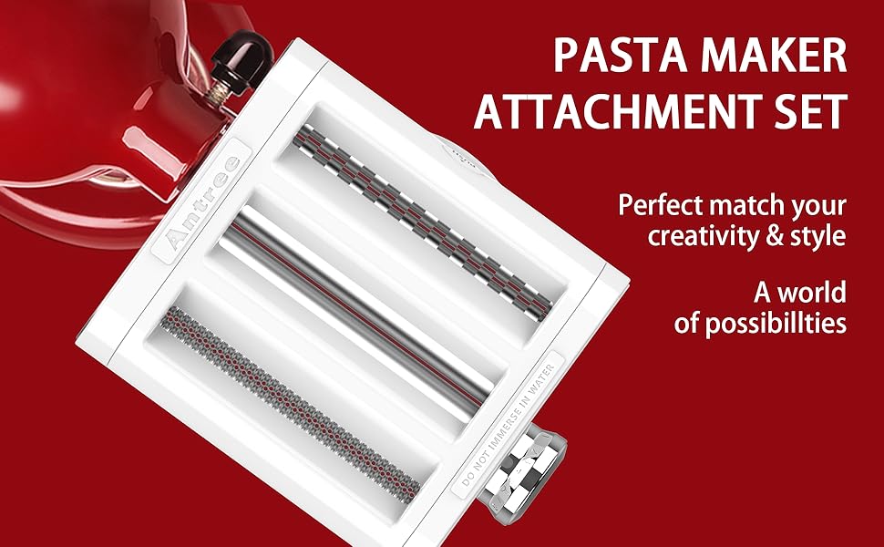 Antree Pasta Maker Attachment 3 in 1 Set for KitchenAid Stand Mixers