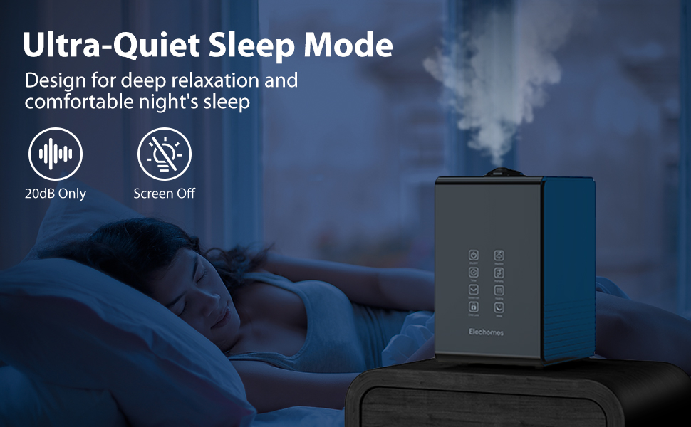 Elechomes TopFill Ultrasonic Humidifier 5.5L, Warm and Cool Mist, Dual 360° Mist Nozzles