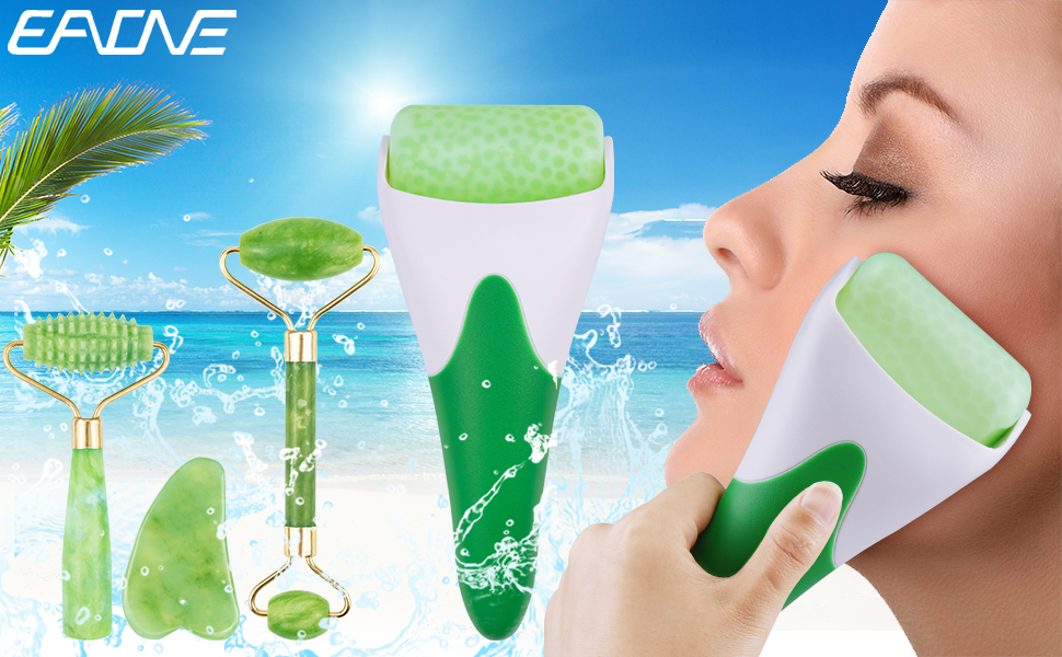 EAONE Face Roller, Ice Roller for Face, Eye Roller for Puffy Eyes, Jade