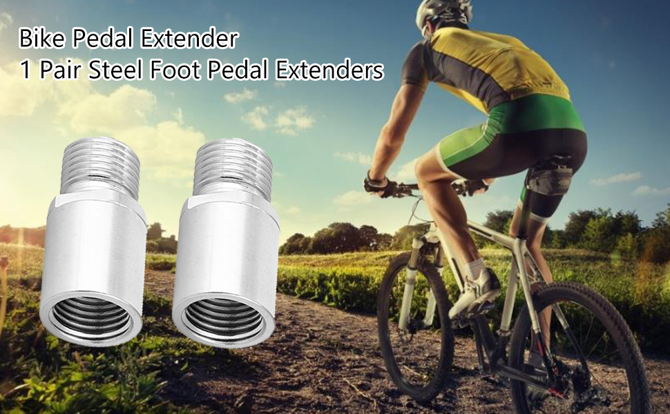 VGEBY1 Bike Pedal Extender, 1 Pair Steel Foot Pedal