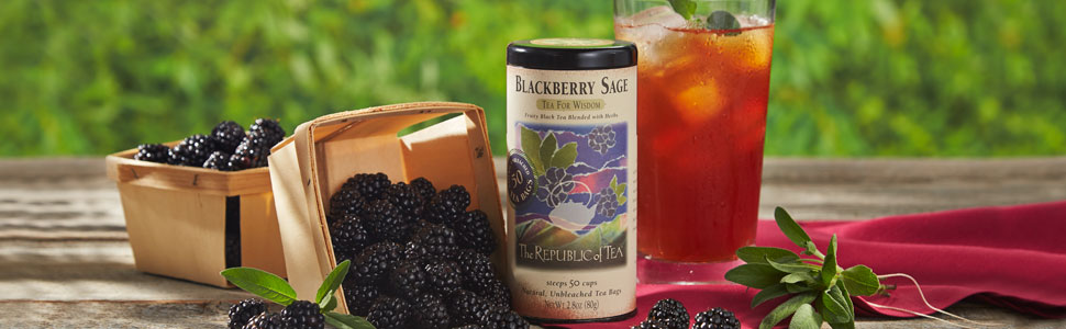 Amazon Com The Republic Of Tea Blackberry Sage Black Tea 50 Count Gourmet Black Tea Blackberry And Sage Blend Grocery Gourmet Food
