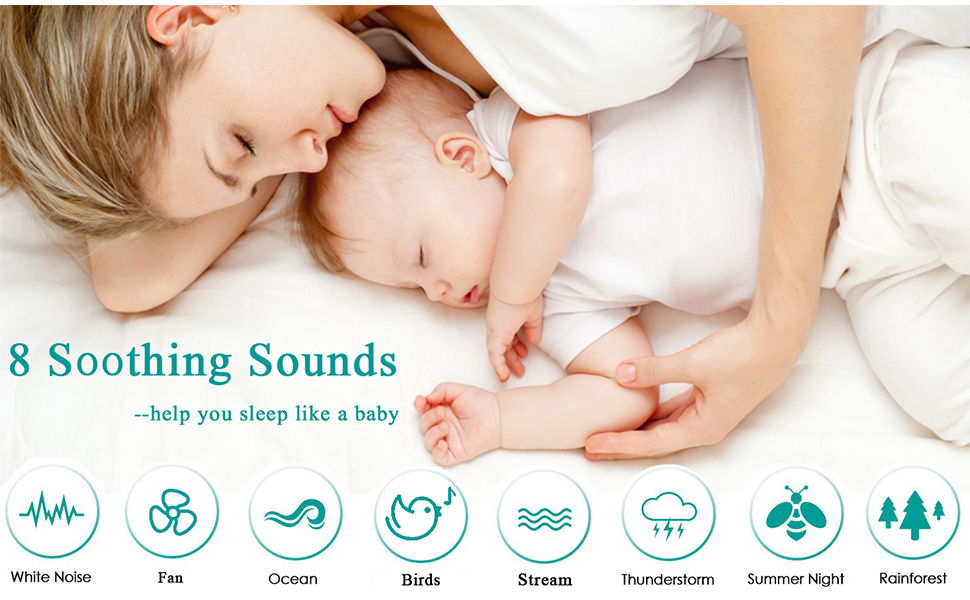 White Noise Sound Machine for Baby Sleeping, Portable Sleep