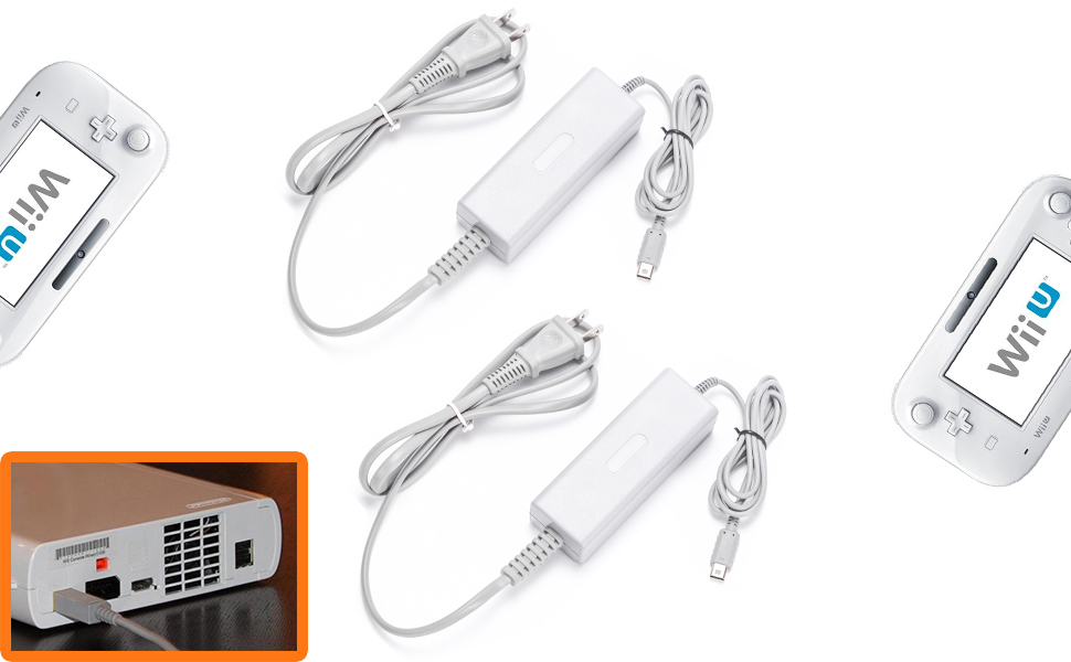 Fpxnb 2 Pack Wii U Gamepad Chargers, AC Adapter Power