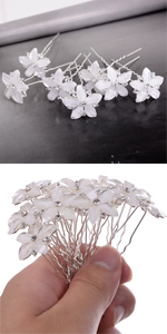 Yantu Womens Flower Bridal Wedding Hair Pin with Crystal (Pack of 20) 