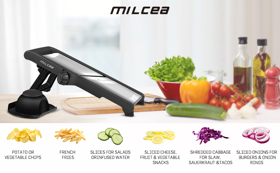 Mandolin Slicer, MILcea Vegetable Slicer Mandoline Cutter Potato Onion
