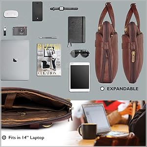 THE CLOWNFISH Richard Series Faux Leather 14 inch Laptop Bags,Laptop Bags for Men, Briefcase, (Mahogany) 35 CLOWNFISH. BAGS & LUGGAGE, LAPTOP BAG, SLING BAG, BACKPACK, WALLET, PASSPORTS, THE CLOWNFISH, BAGS