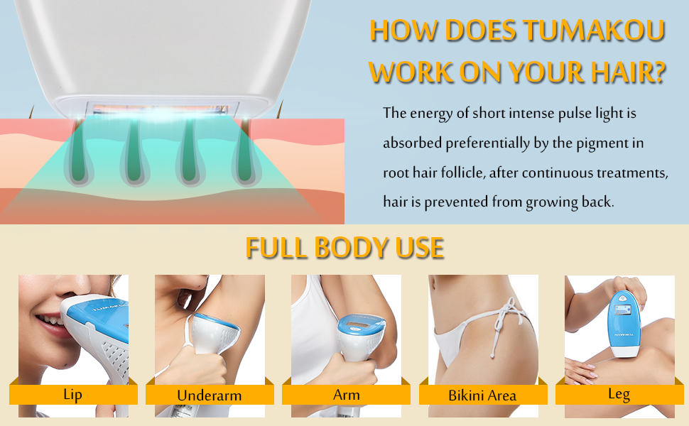 Tumakou professional permanent facial body hair removal system Clearance