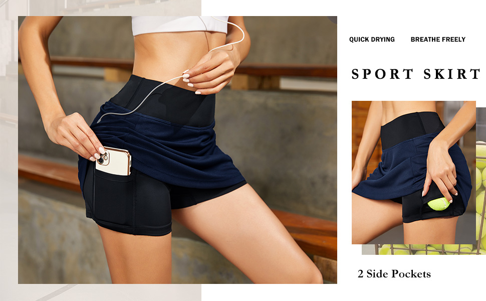 Athletic Skirts for Women - Workout Running Golf Tennis Skort with Pockets 