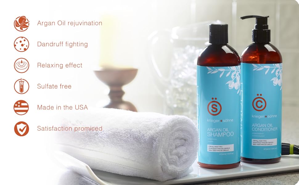 K+S Argan shampoo and conditioner attributes