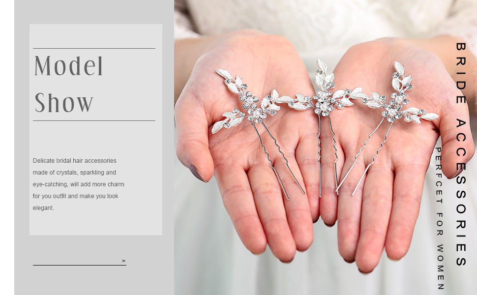 wedding hair clips for women and girls