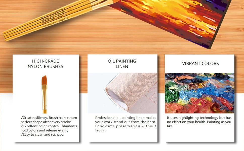 Paint Numbers, Framed Paint by Numbers for Adults Beginner