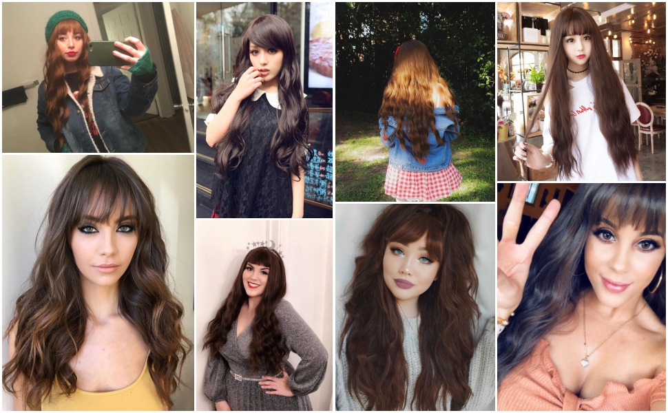 Long brown wig