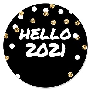 Pop Fizz Clink New Year's Eve Circle Stickers Favors Decorations
