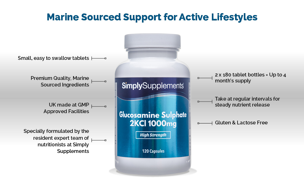 Easy to Swallow Glucosamine 500mg Active Lifestyle Support 2X 180