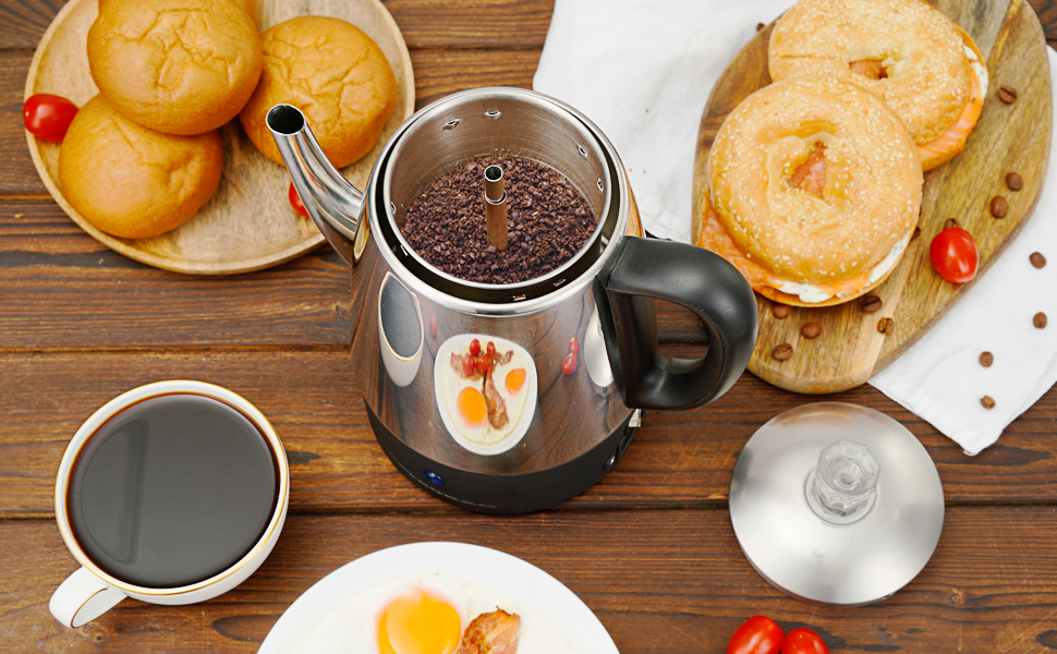 GASTRORAG 4 Cup Electric Coffee Percolator, Stainless Steel