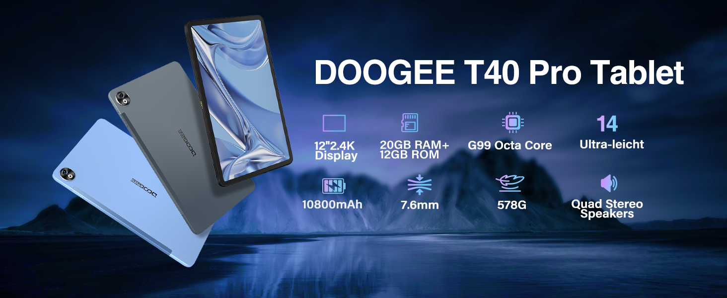 DOOGEE T40 Pro 12インチタブレット 本体 Amazon.com : DOOGEE T40 PRO 12 Inch Android 14 Tablet,2.4K