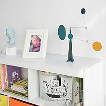 Bibliothèque Meuble De Rangement Pour Livres Et Jouets Étagère Pour Enfants Avec 5 Compartiments Et 3 Paniers,SoBuy® KMB26-W 17 01