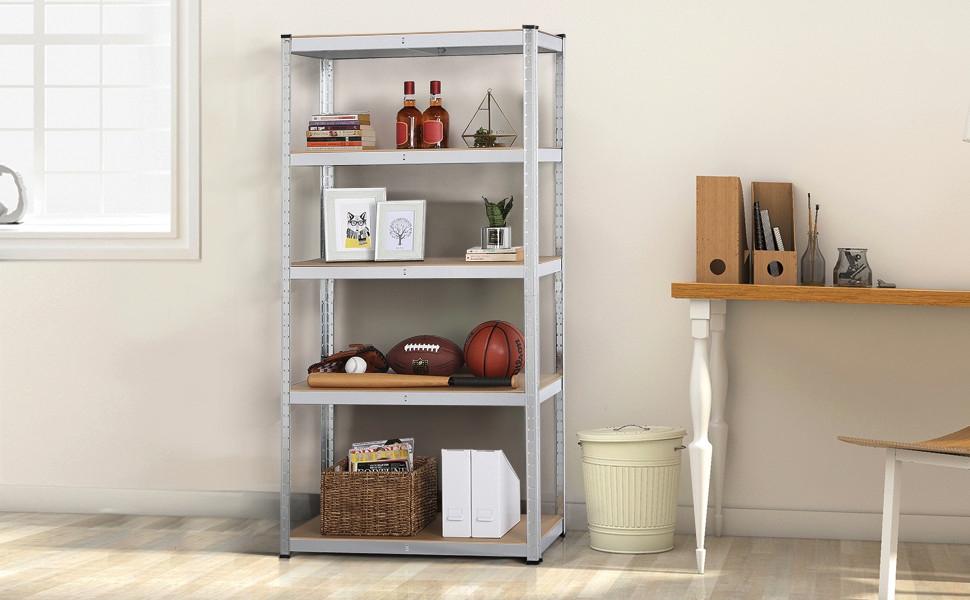 Yaheetech Heavy Duty 5Shelf Shelving Storage Unit, Multipurpose Shelf