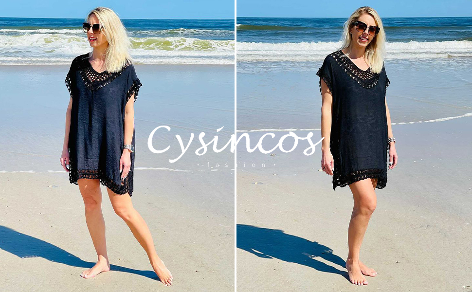 Cysincos Womens Swimsuit Cover Up Hollow Out Swimwear Beach ...