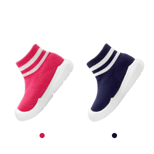 fushia pink navy blue baby sock shoes
