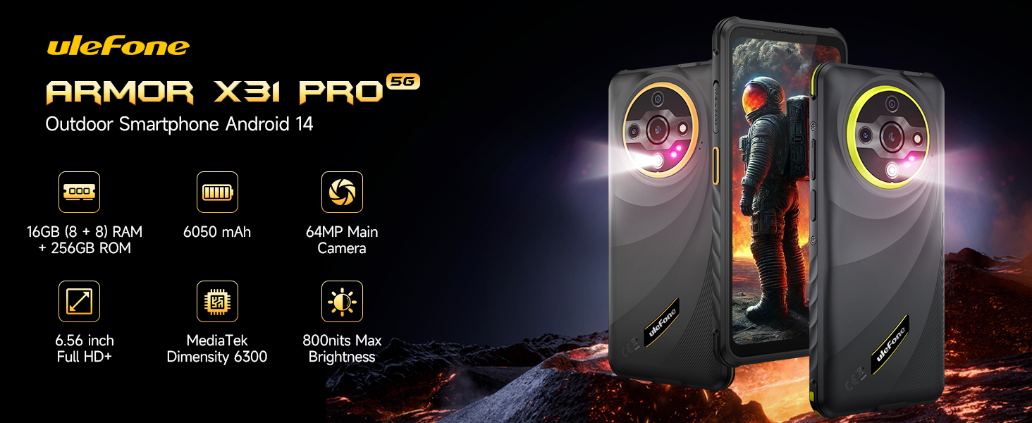 スマートフォン本体 Ulefone Armor X31 Pro 5G 16GB+256GB Amazon.com: Ulefone Armor X31 Pro 5G Rugged Smartphone (2025