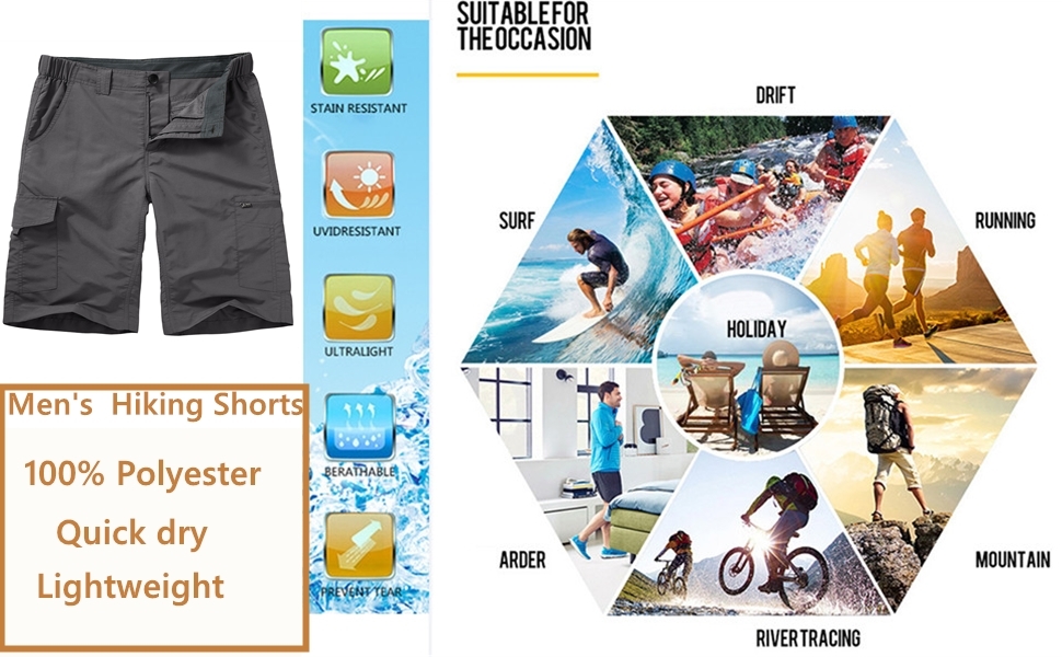 lightweight hiking shorts cargo shorts for men mens cargo shorts big and tall shorts work 