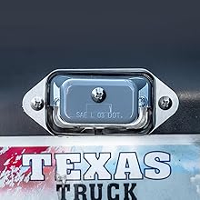 Gray Surface-Mount License Plate Light Installed on Trailer.