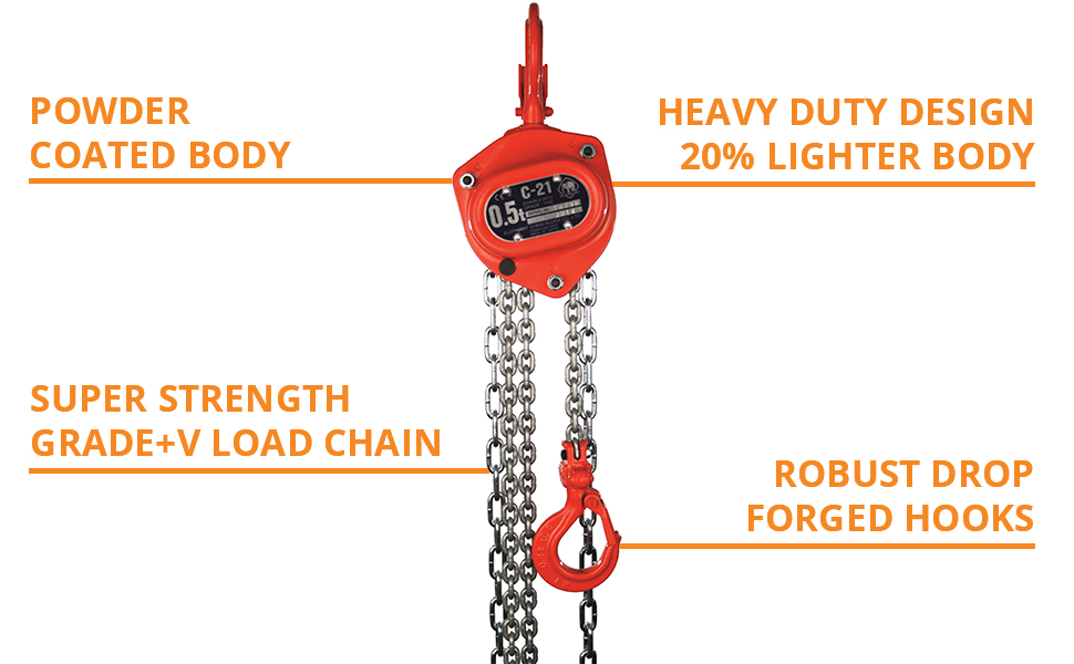 Elephant 500kg Chain Block Lifting Tackle Crane Hoist Manual Gantry