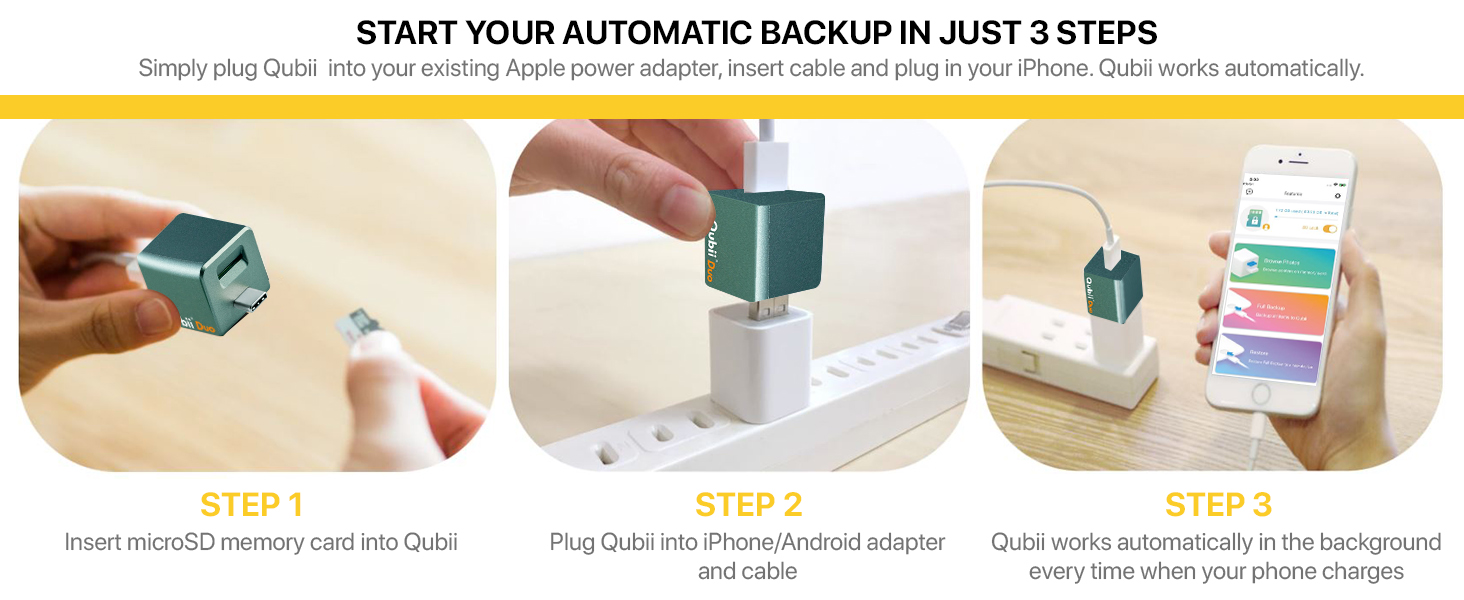 MAKTAR Qubii Duo USBC Auto Backup Drive for iPhone & iPad and Android
