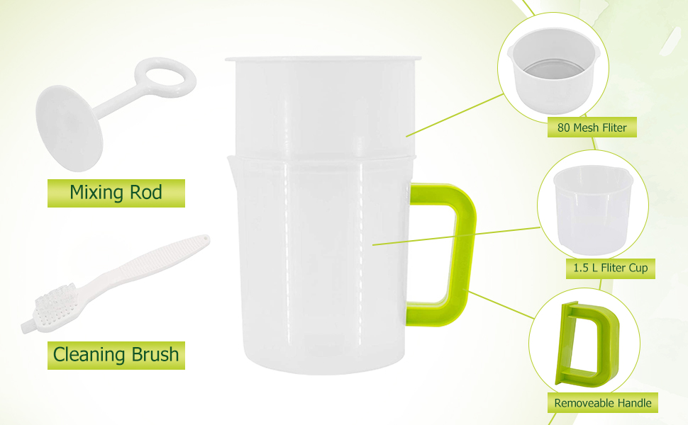 IEUDNS 1.5 Quart Food Strainer Yogurt Strainer Maker,Nut