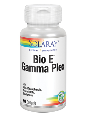 Solaray Bio E Gamma Plex Vitamin E w/ Natural Tocopherol Blend for Healthy Antioxidant 60 Softgels