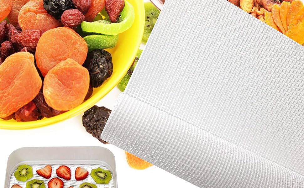6Pcs Silicone Dehydrator Sheets 14 Inch, Nonstick Square