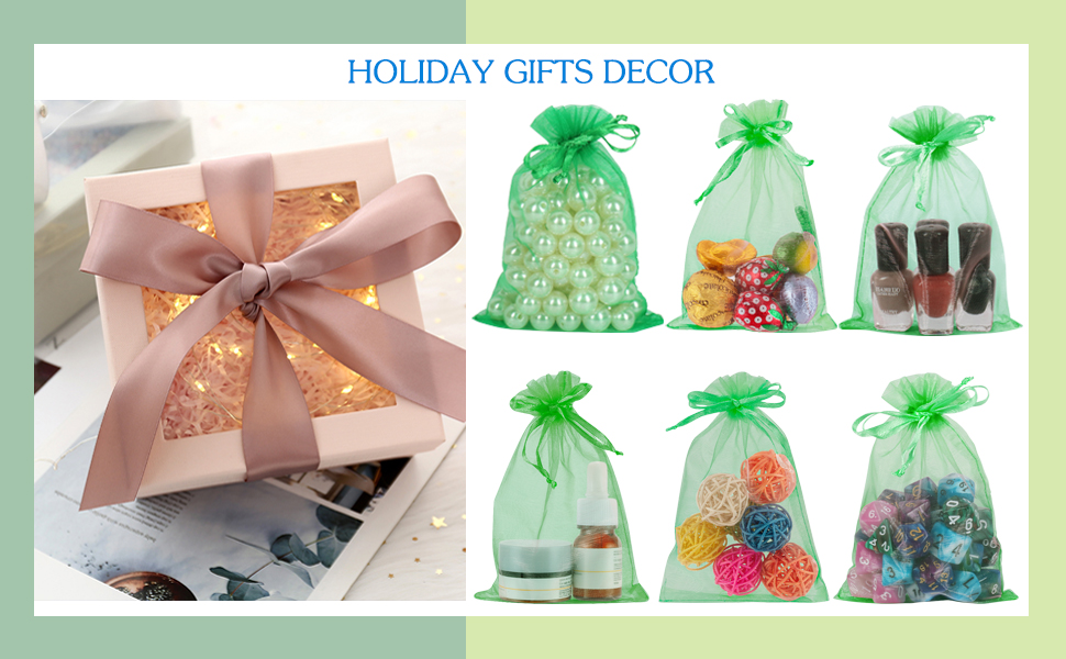 4X6 inch organza bags green