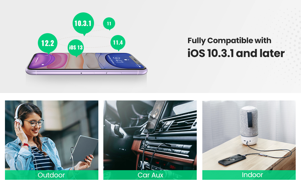 UGREEN Headphones Adapter for Apple,Apple MFi Certified iPhone Lightning to 3.5mm