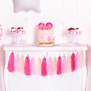 pink birthday party decorations