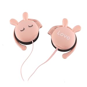 Amazon.co.jp: KN313 かわいいウサギ耳のイヤホン ヘッドフォン