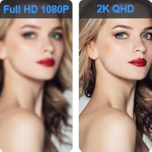 2K FHD Streaming Webcam with Ring Light and Dual Microphone