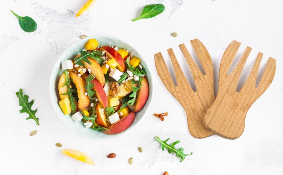 Salad Servers Bamboo Serving Tosser/Server Claws/Wooden Server Claws