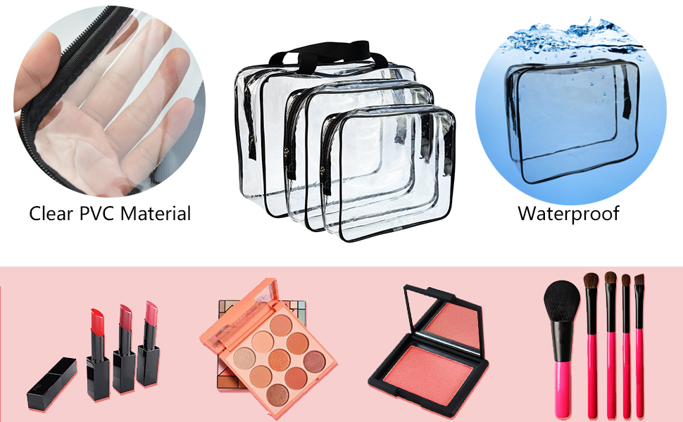 Clear PVC Material, Waterproof Toiletry Carry Pouch