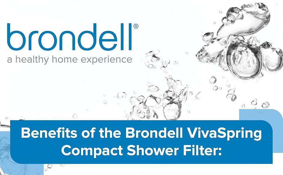 Brondell VivaSpring Compact Shower Filter, Polished Chrome High