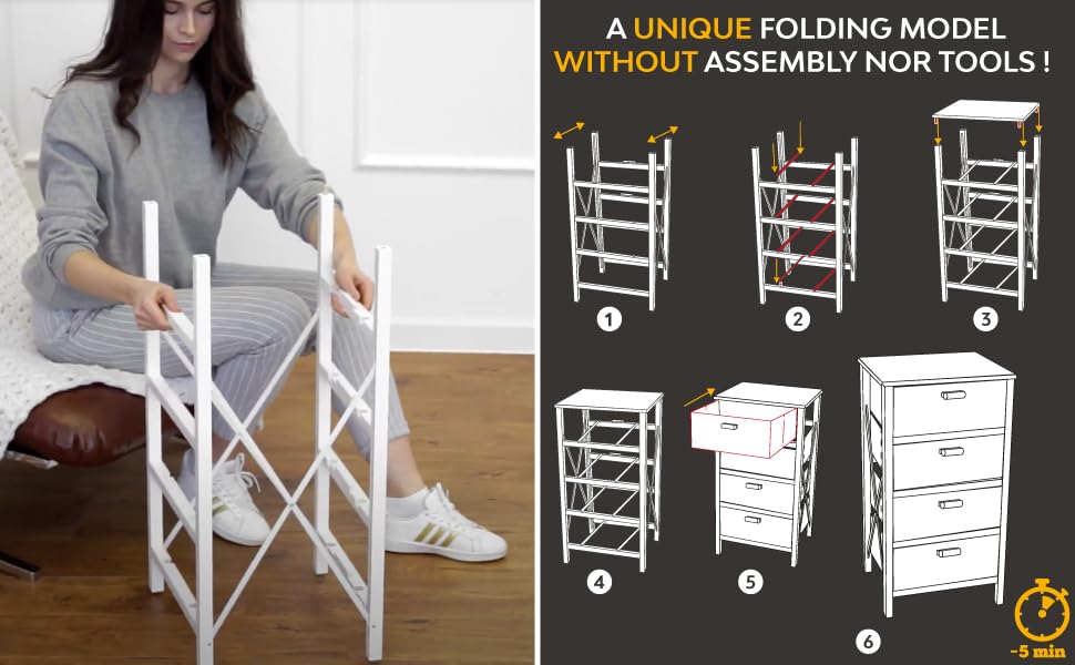 Zenacasa Drawers Organizer Storage, Dresser Black Small Dresser 4 Storage