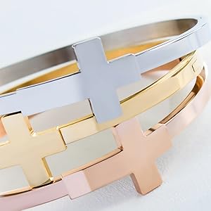 Amazon.com: 555Jewelry Stainless Steel Cross Bracelets for