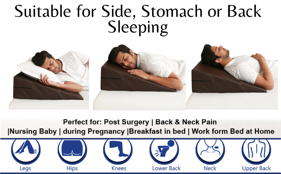 METRON Multipurpose Bed Wedge Pillow for Acid Reflux for Sleeping